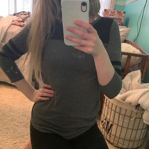 Black and gray 3/4 tee